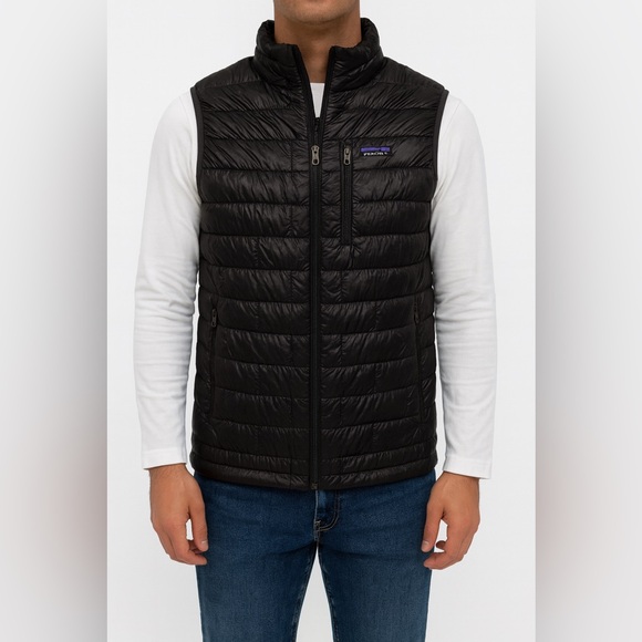 Patagonia Men’s Medium Black Puffer Vest Down Insulated Quilted Outdoor - Picture 1 of 5